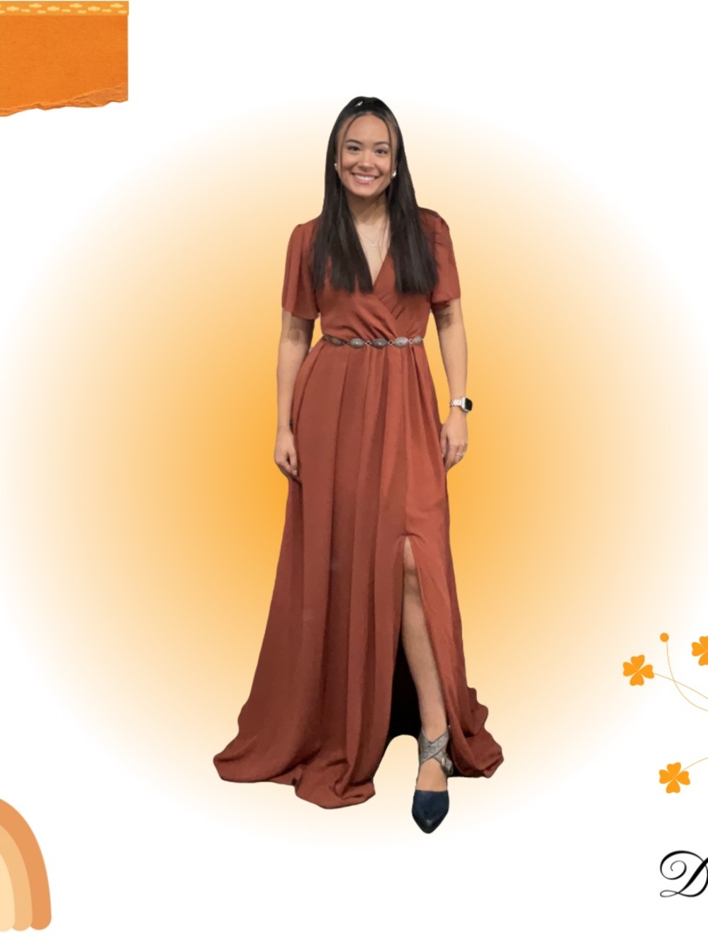 Burnt Orange Long Dress